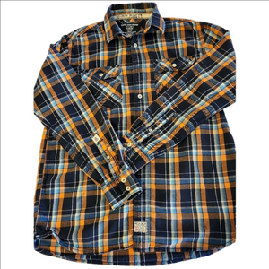 Nautica Casual Blue and Orange Button Down Shirt